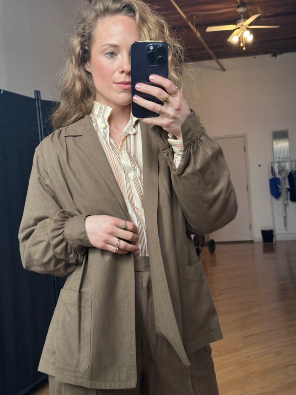 Vintage Brown Women’s Silk Pant Suit